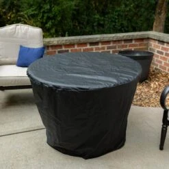 Propane Fire Pit Cover, Use With Propane Fire Pit Base And Table Attachment, Weatherproof, Black -Fire Place Store tiki fire pit covers and accessories 1123030 c3 1000