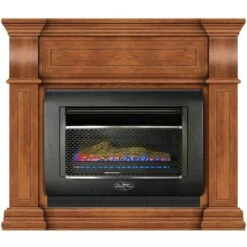 Dual Fuel Ventless Fireplace: 26,000 BTU, 1 Log, Heats 1400 Sq. Ft., Almond Finish, Natural Gas Or Propane.