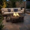 32 In. Outdoor Metal Brown Fire Pit With Cover And Poker