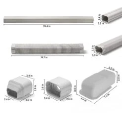 3 In. W X 7.5 Ft. Depth Decorative PVC Line Cover Kit For Mini Split And Central Air Conditioners AC Heat Pumps Systems -Fire Place Store turbro grow room ventilation acl 3075 1f 1000