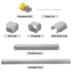 3 In. W X 7.5 Ft. Depth Decorative PVC Line Cover Kit For Mini Split And Central Air Conditioners AC Heat Pumps Systems -Fire Place Store turbro grow room ventilation acl 3075 4f 1000