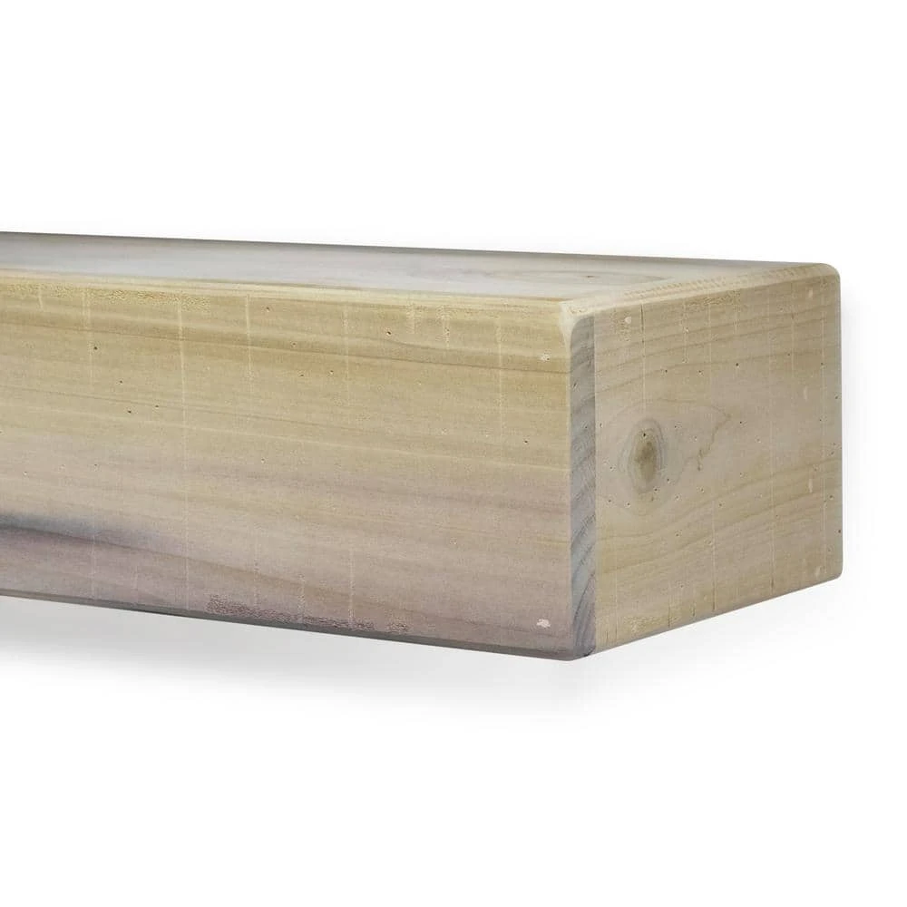 60 In. Rustic Unfinished Fireplace Shelf Mantel 2 60 In. Rustic Unfinished Fireplace Shelf Mantel - Image 2