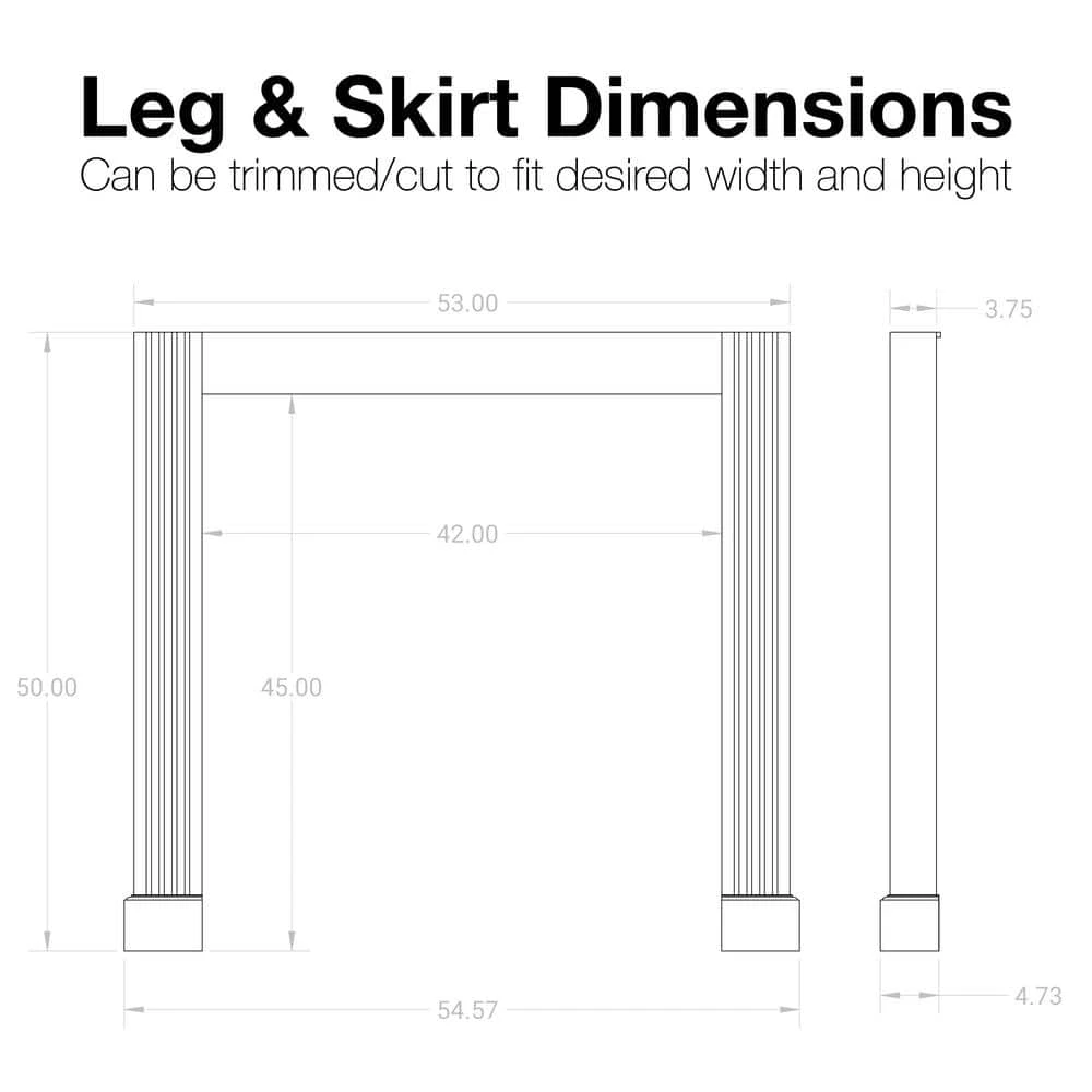 Expressions 53 In. X 50 In. Oak Stain Grade Leg And Skirt Kit 2 Expressions 53 In. X 50 In. Oak Stain Grade Leg And Skirt Kit - Image 2