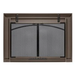 Uniflame Large Gerri Oil Rubbed Bronze Cabinet-style Fireplace Doors With Smoke Tempered Glass -Fire Place Store uniflame fireplace doors ufpdl1309orb 66 1000
