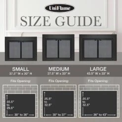 Uniflame Large Kendall Black Cabinet-style Fireplace Doors With Smoke Tempered Glass -Fire Place Store uniflame fireplace doors ufpdl1407blk 31 1000