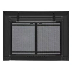Uniflame Large Kendall Black Cabinet-style Fireplace Doors With Smoke Tempered Glass -Fire Place Store uniflame fireplace doors ufpdl1407blk 66 1000