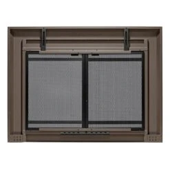 Uniflame Large Kendall Oil Rubbed Bronze Cabinet-style Fireplace Doors With Smoke Tempered Glass -Fire Place Store uniflame fireplace doors ufpdl1409orb 66 1000