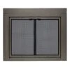 Uniflame Large Roman Gunmetal Bi-fold Style Fireplace Doors With Smoke Tempered Glass