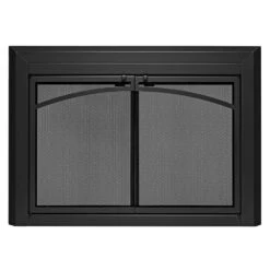 Uniflame Medium Gerri Black Cabinet-style Fireplace Doors With Smoke Tempered Glass