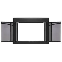 Uniflame Medium Gerri Black Cabinet-style Fireplace Doors With Smoke Tempered Glass -Fire Place Store uniflame fireplace doors ufpdm1304blk 77 1000