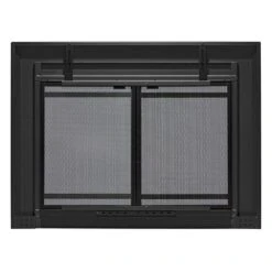 Uniflame Medium Kendall Black Cabinet-style Fireplace Doors With Smoke Tempered Glass -Fire Place Store uniflame fireplace doors ufpdm1404blk 66 1000
