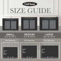 Uniflame Medium Connor Black Bi-fold Style Fireplace Doors With Smoke Tempered Glass -Fire Place Store uniflame fireplace doors ufpdm1504blk 31 1000