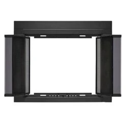 Uniflame Medium Roman Black Bi-fold Style Fireplace Doors With Smoke Tempered Glass -Fire Place Store uniflame fireplace doors ufpdm1604blk 77 1000
