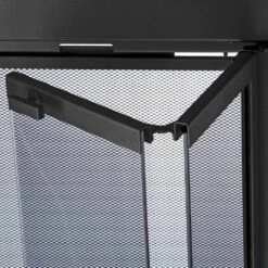 Uniflame Medium Roman Black Bi-fold Style Fireplace Doors With Smoke Tempered Glass -Fire Place Store uniflame fireplace doors ufpdm1604blk a0 1000