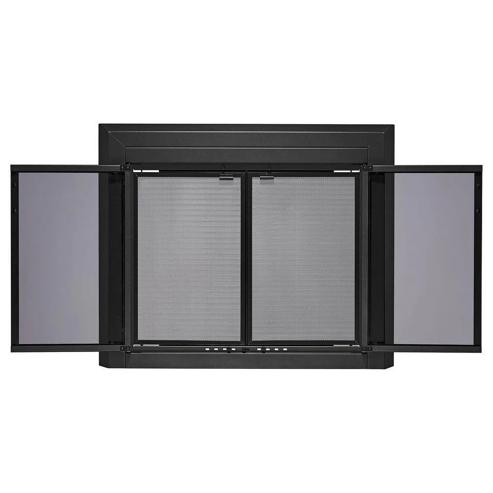 Uniflame Small Logan Black Cabinet-style Fireplace Doors With Smoke Tempered Glass 7 Uniflame Small Logan Black Cabinet-style Fireplace Doors With Smoke Tempered Glass - Image 7