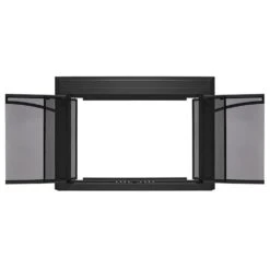 Uniflame Small Gerri Black Cabinet-style Fireplace Doors With Smoke Tempered Glass -Fire Place Store uniflame fireplace doors ufpds1301blk 77 1000