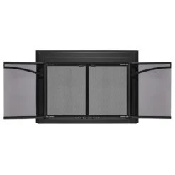 Uniflame Small Gerri Black Cabinet-style Fireplace Doors With Smoke Tempered Glass -Fire Place Store uniflame fireplace doors ufpds1301blk c3 1000