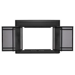 Uniflame Small Kendall Black Cabinet-style Fireplace Doors With Smoke Tempered Glass -Fire Place Store uniflame fireplace doors ufpds1401blk 77 1000