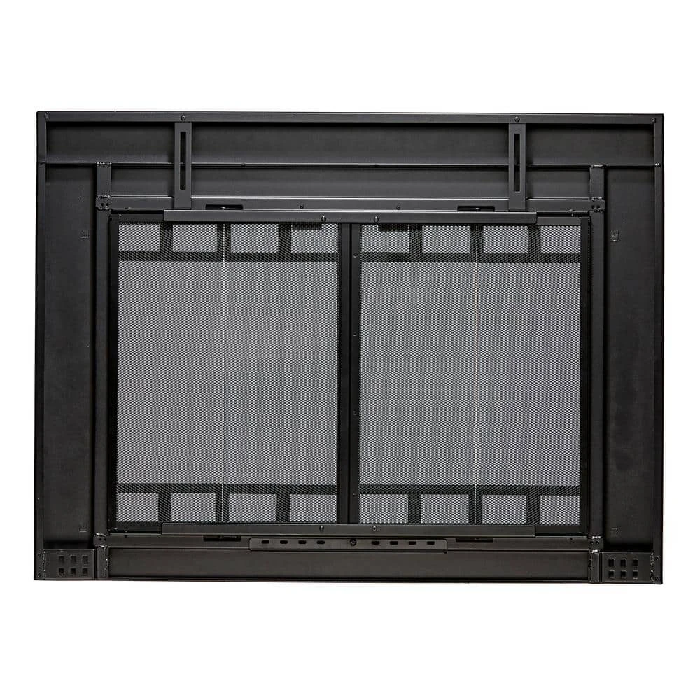 Uniflame Small Connor Black Bi-fold Style Fireplace Doors With Smoke Tempered Glass 5 Uniflame Small Connor Black Bi-fold Style Fireplace Doors With Smoke Tempered Glass - Image 5