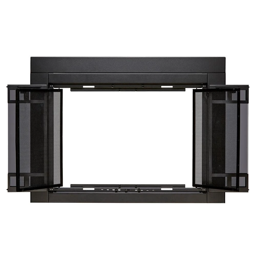 Uniflame Small Connor Black Bi-fold Style Fireplace Doors With Smoke Tempered Glass 6 Uniflame Small Connor Black Bi-fold Style Fireplace Doors With Smoke Tempered Glass - Image 6