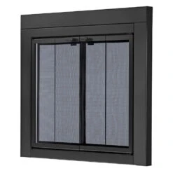 Uniflame Small Roman Black Bi-fold Style Fireplace Doors With Smoke Tempered Glass -Fire Place Store uniflame fireplace doors ufpds1601blk 40 1000