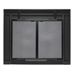 Uniflame Small Roman Black Bi-fold Style Fireplace Doors With Smoke Tempered Glass -Fire Place Store uniflame fireplace doors ufpds1601blk 66 1000