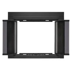 Uniflame Small Roman Black Bi-fold Style Fireplace Doors With Smoke Tempered Glass -Fire Place Store uniflame fireplace doors ufpds1601blk 77 1000