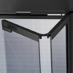 Uniflame Small Roman Black Bi-fold Style Fireplace Doors With Smoke Tempered Glass -Fire Place Store uniflame fireplace doors ufpds1601blk a0 1000