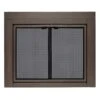 Uniflame Small Roman Oil Rubbed Bronze Bi-fold Style Fireplace Doors With Smoke Tempered Glass