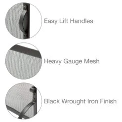 Black Wrought Iron 41 In. W Single-Panel Heavy Guage Sparkguard Fireplace Screen 9 Black Wrought Iron 41 In. W Single-Panel Heavy Guage Sparkguard Fireplace Screen -Fire Place Store uniflame fireplace screens s 1127 1f 1000