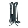 Black Rustic Mini 5-Piece Fireplace Tool Set With Heavy Weight Steel Construction