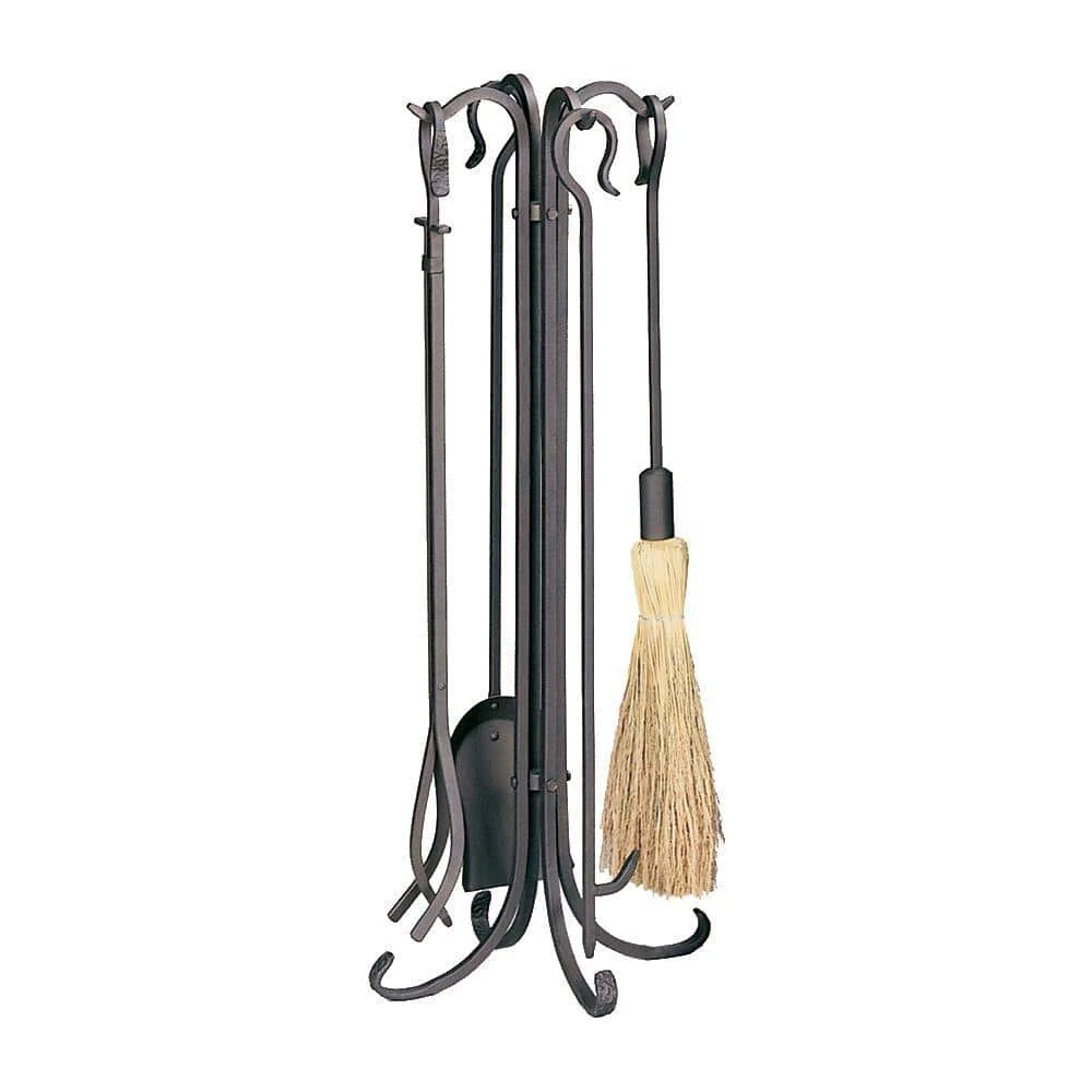 Rustic Bronze Finish 5-Piece Fireplace Tool Set With Heavy Weight Construction 1 Rustic Bronze Finish 5-Piece Fireplace Tool Set With Heavy Weight Construction