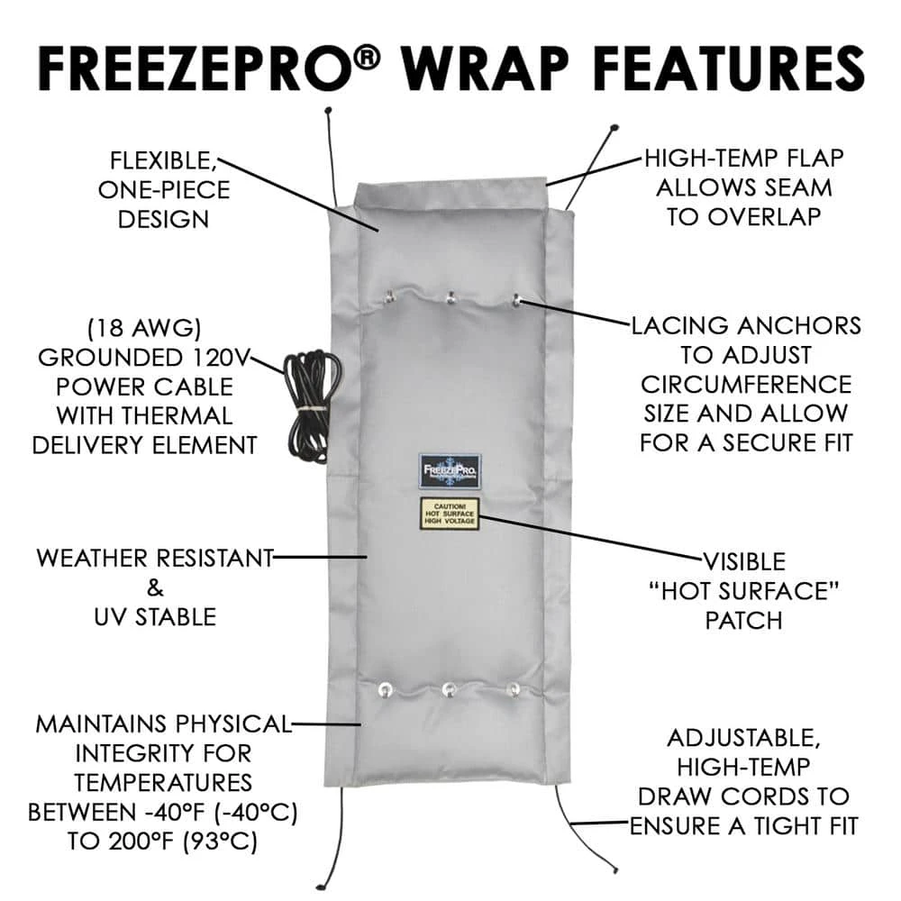 FreezePro Frost Protection 18 In. L X 6 In. W X 3 In. H Insulation Wrap, 120-Volt - R 2.25 4 FreezePro Frost Protection 18 In. L X 6 In. W X 3 In. H Insulation Wrap, 120-Volt - R 2.25 - Image 4