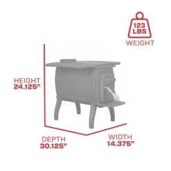 US Stove 900 Sq. Ft. Cast Iron Wood Stove With Side Tables -Fire Place Store us stove wood stoves us1261e kit 1f 1000