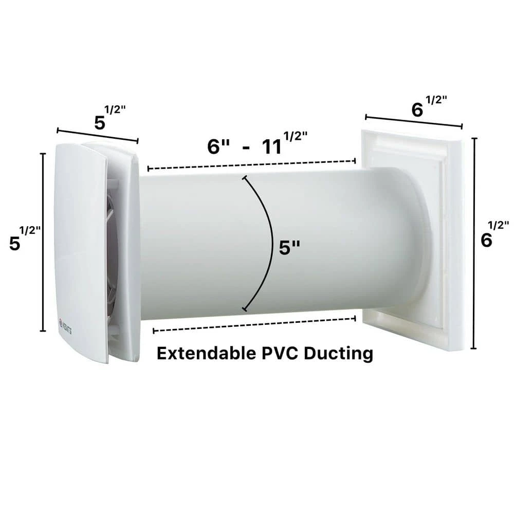80 CFM Wall-Through Exhaust Fan With 5 In. Duct - Garage Ventilation Kit - LD Series 4 80 CFM Wall-Through Exhaust Fan With 5 In. Duct - Garage Ventilation Kit - LD Series - Image 4
