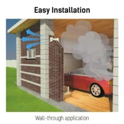 80 CFM Wall-Through Exhaust Fan With 5 In. Duct - Garage Ventilation Kit - LD Series 17 80 CFM Wall-Through Exhaust Fan With 5 In. Duct - Garage Ventilation Kit - LD Series -Fire Place Store vents us grow room ventilation vents gk 125 ld fa 1000