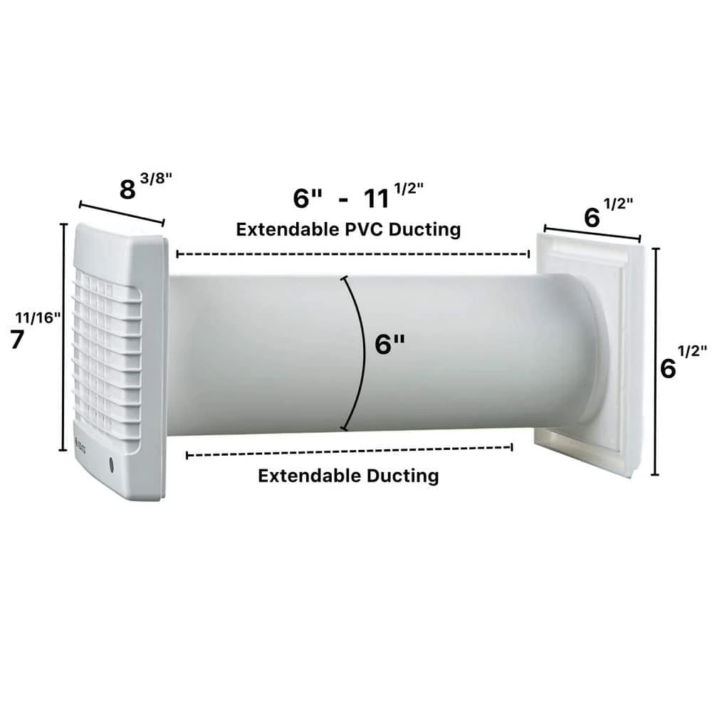 180 CFM Wall-Through Exhaust Fan - Garage Ventilation Kit With 6 In. Duct 3 180 CFM Wall-Through Exhaust Fan - Garage Ventilation Kit With 6 In. Duct - Image 3