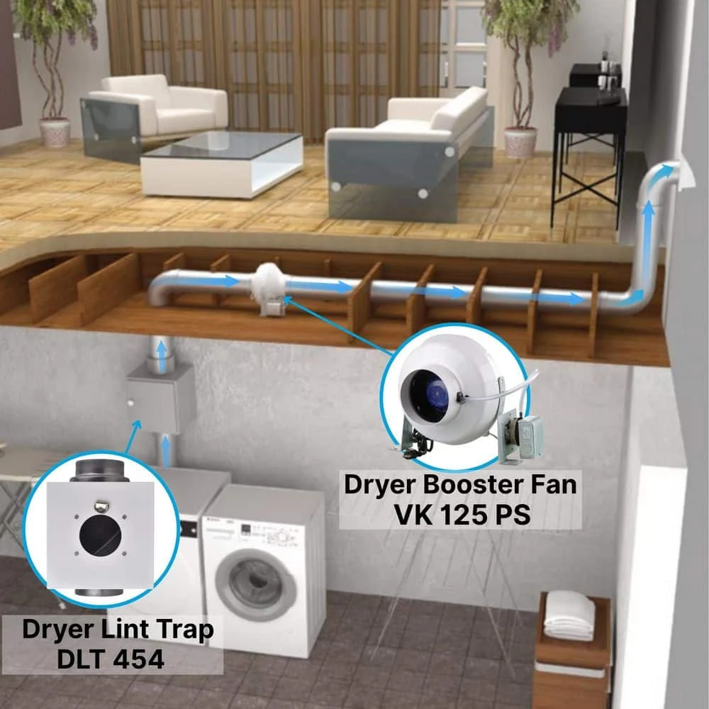 Dryer Booster Fan With Pressure Sensor - 5 In. Duct Fan 235 CFM 7 Dryer Booster Fan With Pressure Sensor - 5 In. Duct Fan 235 CFM - Image 7