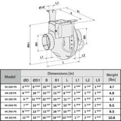Dryer Booster Fan With Pressure Sensor - 6 In. Duct Fan 317 CFM -Fire Place Store vents us grow room ventilation vents vk 150 ps 76 1000