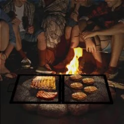 Fire Pit Cooking Grill Grate 32 In. X 15 In. Foldable Rectangle Campfire BBQ Rack Heavy-Duty X-Marks Grill, Black -Fire Place Store vevor fireplace grates fxwzlpych3215xm9mv0 31 1000