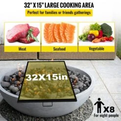 Fire Pit Cooking Grill Grate 32 In. X 15 In. Foldable Rectangle Campfire BBQ Rack Heavy-Duty X-Marks Grill, Black -Fire Place Store vevor fireplace grates fxwzlpych3215xm9mv0 4f 1000