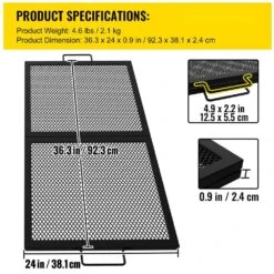 Fire Pit Cooking Grill Grate 32 In. X 15 In. Foldable Rectangle Campfire BBQ Rack Heavy-Duty X-Marks Grill, Black -Fire Place Store vevor fireplace grates fxwzlpych3215xm9mv0 76 1000