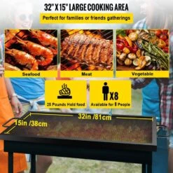 Rectangle Fire Pit Grate 32 In. X 15 In. X-Marks Fireplace Grate Black Steel Fire Pit Cooking Grate With Handles -Fire Place Store vevor fireplace grates hwjxhgskyc32q8ektv0 4f 1000