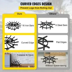 28 In. 6 Legs 16 Iron Bars Iron Circular Fire Pit Grate With Reinforced Fire Tong For Indoor Chimney Fireplace Grate -Fire Place Store vevor fireplace grates lplx28yc000000001v0 44 1000