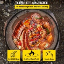 31 In. Dia Fire Pit Grill Grate X-Marks Round Fireplace Grate With Handles For Campfire Round Fire Pit Grate -Fire Place Store vevor fireplace grates lpwxhgskyc366vq9rv0 1f 1000