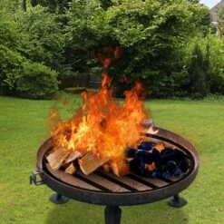 Firewood Grate 19 In. Dia High-Temperature Heat Resistance Iron Circular Fire Pit Grate With 4 Removable Round Legs -Fire Place Store vevor fireplace grates lpycyxygddj1996dvv0 31 1000