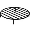 Fire Pit Grate 22 In. Dia Heavy-Duty Iron Round Wood Fire Pit Grate With 4 Detachable Round Legs For Burning Fireplace