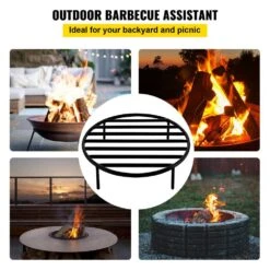 Fire Pit Grate 22 In. Dia Heavy-Duty Iron Round Wood Fire Pit Grate With 4 Detachable Round Legs For Burning Fireplace -Fire Place Store vevor fireplace grates lpycyxygddj226xzkv0 fa 1000