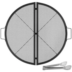 Fire Pit Cooking Grate 30 In. Foldable Round Cooking Grill Grates Heavy-Duty X-Marks BBQ Grill With Portable Handle