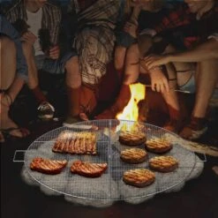 Fire Pit Cooking Grill Grate 36 In. Foldable Round Cooking Grate Solid Stainless Steel Campfire BBQ Rack With Handle -Fire Place Store vevor fireplace grates yxwzlpycysp36jno5v0 31 1000